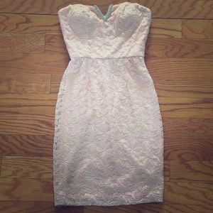 Sparkly light pink form fitting dress